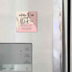 Aimant Bienvenue dans WiFi Details Abstrait Shapes Feuill