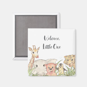 Aimant Bienvenue Petit(e) Safari Bébé Félicitations