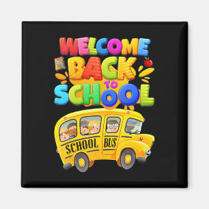 Aimant Bienvenue Retour À L'École Pilote De Bus Mens Boy