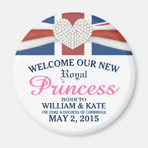 Aimant Bienvenue Royal Princess - William & Kate Baby