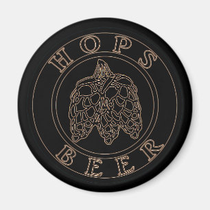 Aimant Bière de houblon - Noir d'or