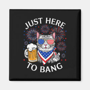Aimant Bière Drôle 4 juillet Amoureux des chats Juste Ici