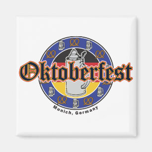 Aimant Bière Oktoberfest et Pretzels