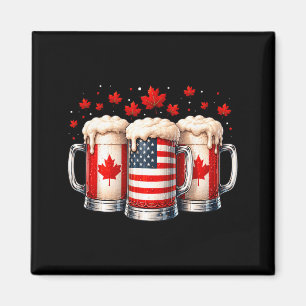 Aimant Bières Patriotique Canada Drapeau États-Unis Feuil
