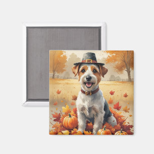 Aimant Biewer Terrier À L'Automne Laisse L'Art Thanksgivi