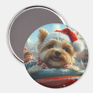 Aimant Biewer Terrier Chien Montagnes Russes Noël 