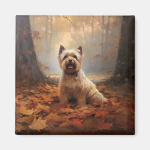 Aimant Biewer Terrier en automne feuilles tombées inspire