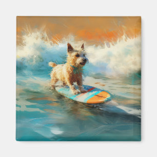 Aimant Biewer Terrier Plage Surf Peinture