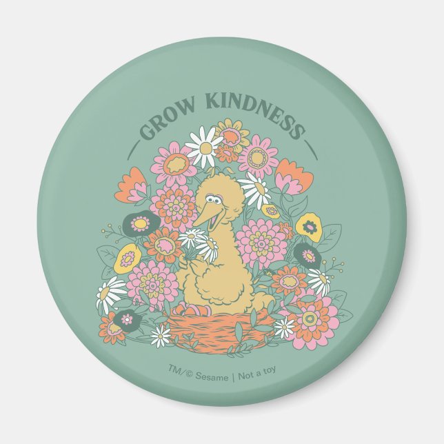 Aimant Big Bird | Grow Kindness Floral Graphic (Devant)