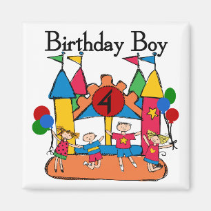 Aimant Big Bounce Boy 4th Birthday Tshirts et cadeaux