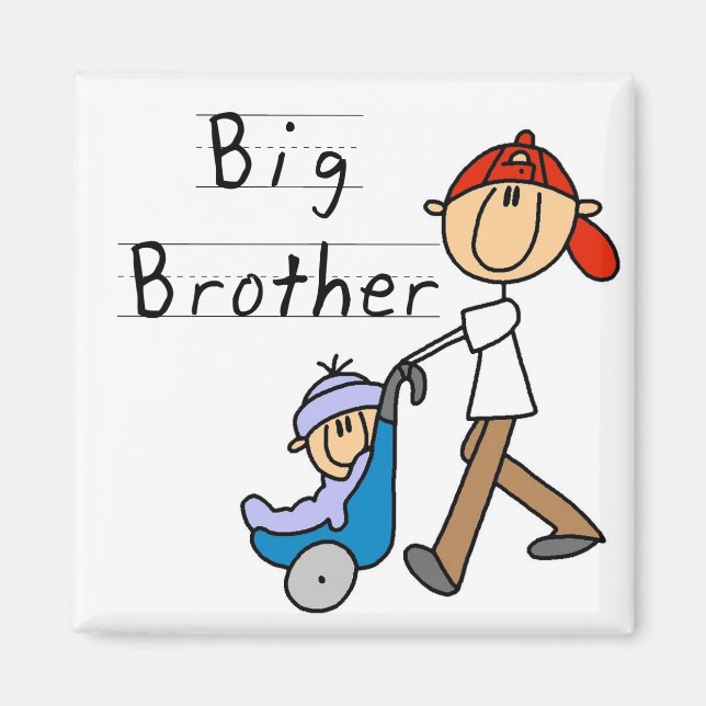 Aimant Big Brother avec les T-shirts et cadeaux Little Br (Devant)