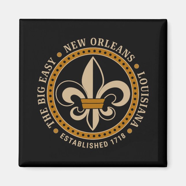 Aimant Big Easy New Orleans Louisiana Fleur De Lis Establ (Devant)