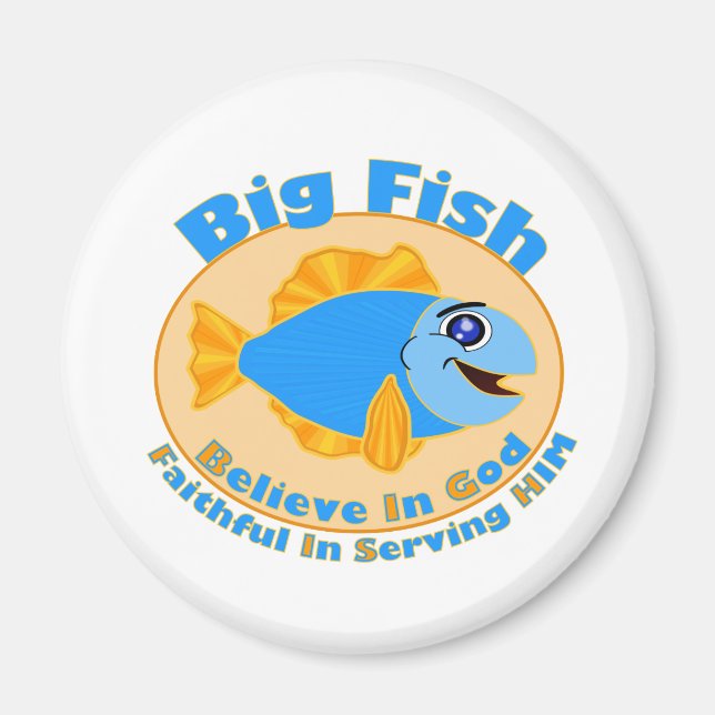 Aimant Big Fish Croyez en Dieu (Devant)