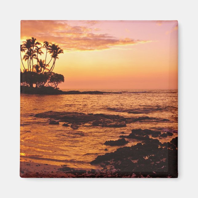 Aimant Big Island, Hawaii. Coucher du soleil, Big Island  (Devant)