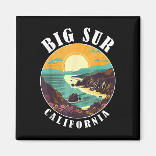 Aimant Big Sur California Beach Central Retro Forest Camp