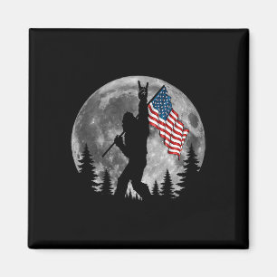 Aimant Bigfoot Drapeau Américain Sasquatch Patriotique 4 