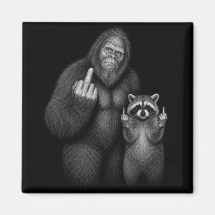 Aimant Bigfoot et Raton Laveur Doigt Du Milieu