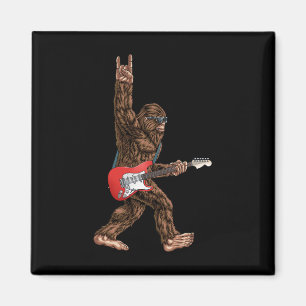 Aimant Bigfoot Jouant Un Rock De Guitare Électrique Sur S