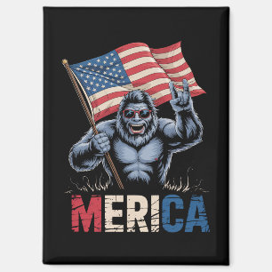 Aimant Bigfoot Merica Rock drapeau américain patriotique