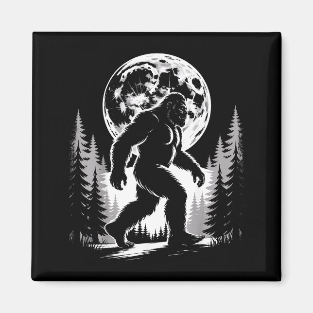 Aimant Bigfoot Moonlight Sasquatch Forest Cryptid Outdoor (Devant)
