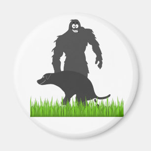 Aimant Bigfoot promenant son chien