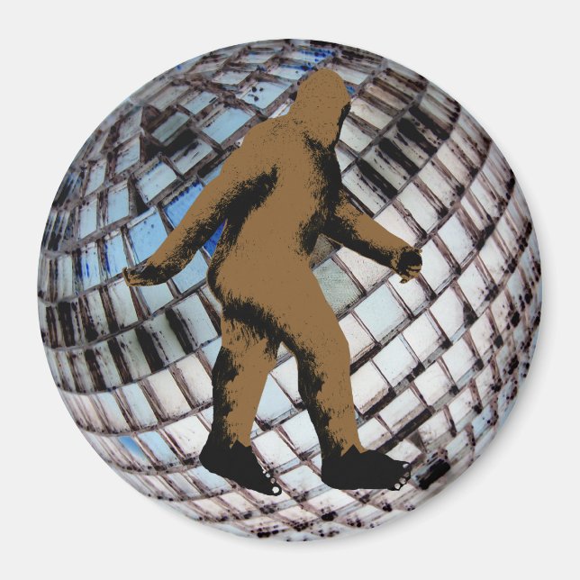 Aimant Bigfoot Sasquatch sur Disco Ball (Devant)