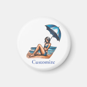 Aimant Bikini Girl Beach Napping Thunder_Cove
