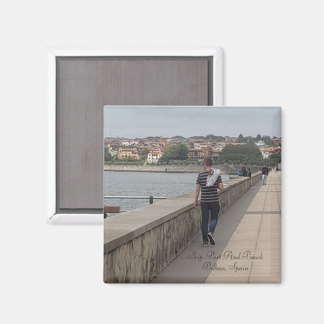 Aimant Bilbao Espagne | Balade Touristique Autour Du Port (Recto/Verso)