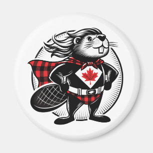 Aimant Billot de castor canadien à carreaux buffles