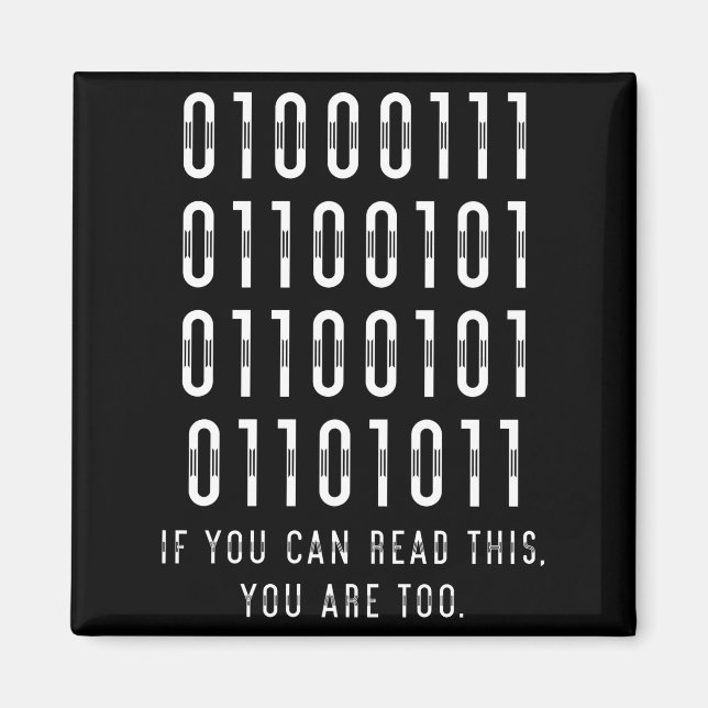 Aimant Binary Computer Programmer Développeur Geek Cadeau (Devant)