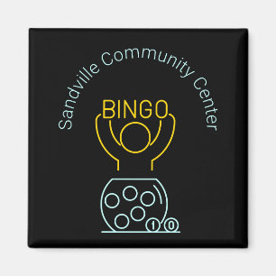 Aimant Bingo Night Neon Line Art Customizable