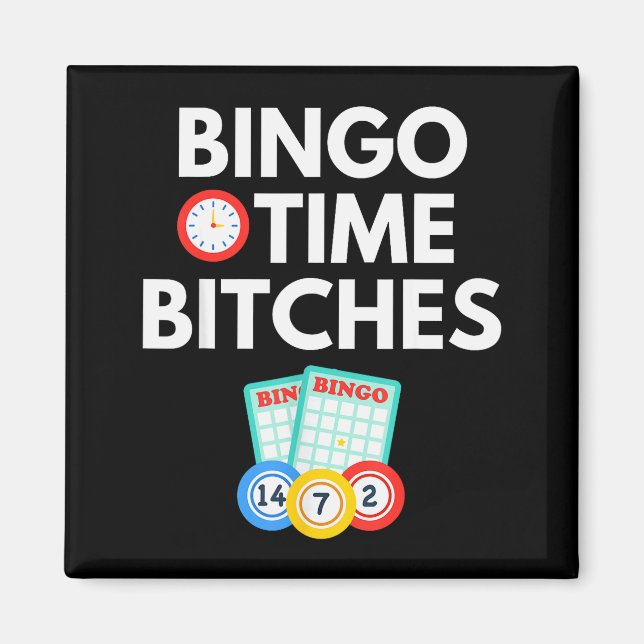 Aimant Bingo Time Es Funny Bingo Player Game Lover Gift H (Devant)