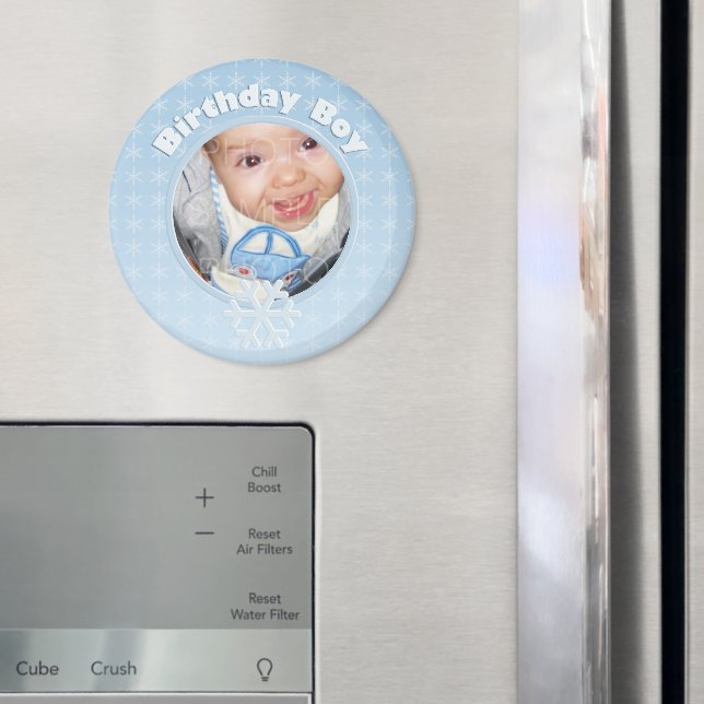 Aimant Birthday Boy Photo Winter Onederland (In situ (réfrigérateur))