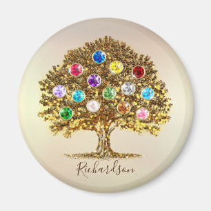 Aimant Birthstone Family Tree nom maman cadeau personnali