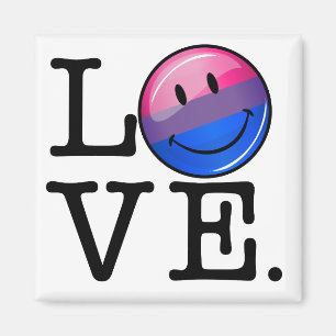 Aimant Bisexuality Flag inside the Word Love