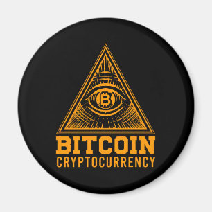 Aimant Bitcoin BTC Tous Voir L'Oeil Crypto Illuminati Cad