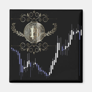 Aimant Bitcoin Gold Coin argent Design