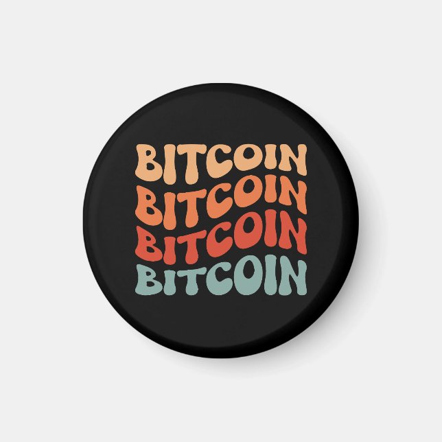 Aimant Bitcoin Wavy Text Style Crypto Typographie Design (Devant)
