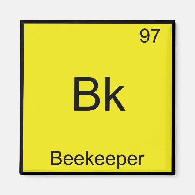 Aimant Bk - Beekeeper Funny Chimie Élément Symbole Tee (Devant)
