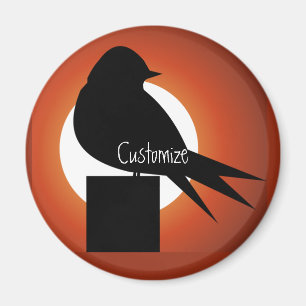 Aimant Black Bird Silhouette Sun Thunder_Cove