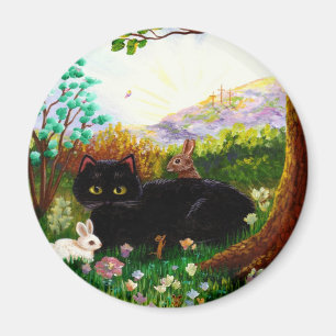 Aimant Black Cat Christian Art Peinture Créationarts LRA