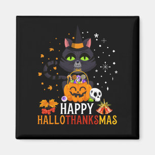 Aimant Black Cat Halloween And Merry Christmas