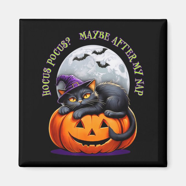 Aimant Black Cat Halloween Funny Pumpkin Costume Gift  (Devant)