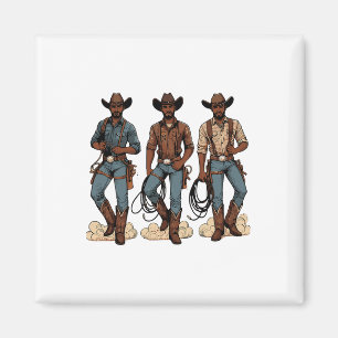 Aimant Black Cowboy Western Rodeo Melanin Black History T