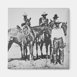 Aimant Black Cowboys à Bonham, Texas, vers 1890 (photo b/