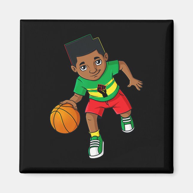 Aimant Black King Dribbling A Bysketbyll Brown Skin Boys (Devant)