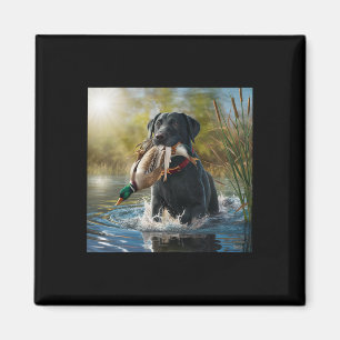 Aimant Black Labrador Retriever Chien Chasse Canards Dans