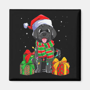 Aimant Black Labrador Retriever Lumières de Noël Xmas Lab