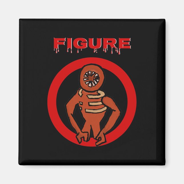 Aimant Black Monster Horror Portes de jeu Halloween Custo (Devant)