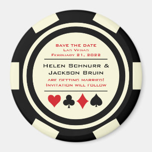 Aimant Black Off White Poker Chip Casino Enregistrer La D
